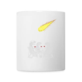 Dîner de dinosaures avec comète en train de tirer - Mug blanc - blanc - Devant