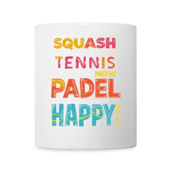 Padel me rend heureux Chemise, Sweat à capuche, mug design - Mug blanc - blanc - Devant
