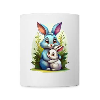 Cute bunnies illustration for Mother's Day - Mug - white - Front