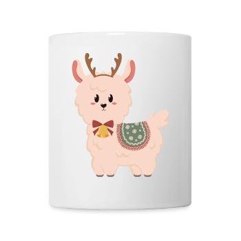Cute alpaca with bells for Christmas - Mug - white - Front