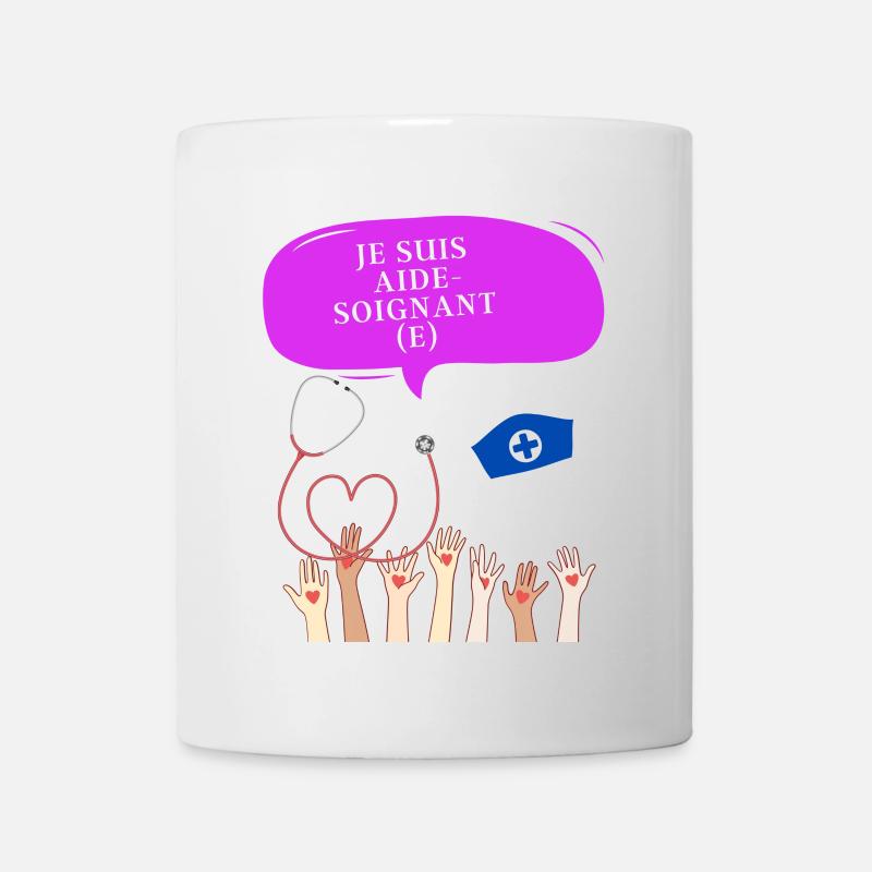 Je suis aide soignant e png - Mug blanc - blanc