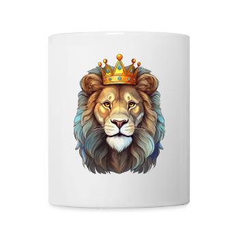Lion avec couronne - Mug blanc - blanc - Devant