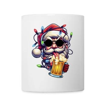 Weihnachtsmann lecker Bierchen Prost Bier - Tasse - Weiß - Vorne