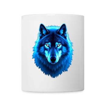 Blaues Wolfsleuchten - Tasse - Weiß - Vorne