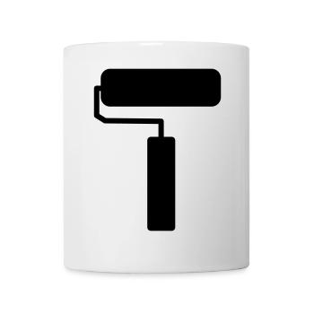 Paint Roller Silhouette – Minimalist Painting Tool - Mug - white - Front