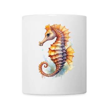 Peinture à l’aquarelle hippocampe - Mug blanc - blanc - Devant