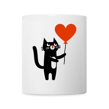 Die Katze und der Luftballon - Tasse - Weiß - Vorne