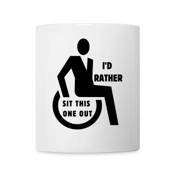 Je préfère m’asseoir dans mon fauteuil roulant # - Mug blanc - blanc - Devant