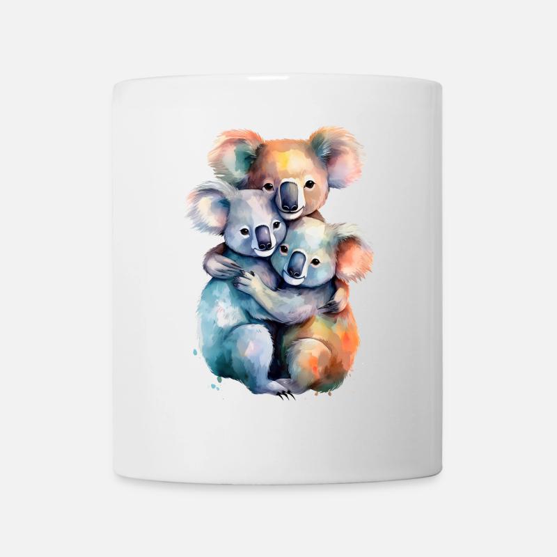 Drei kuschelnde Koalabären - Tasse - Weiß