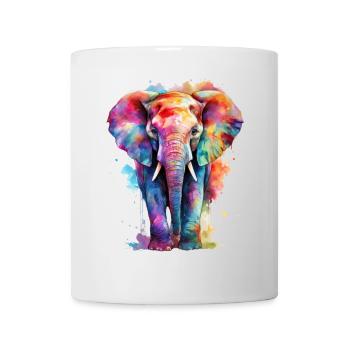 Ein bunter Elefant - Tasse - Weiß - Vorne