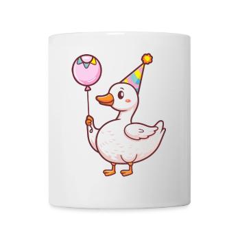 Gans Geburtstag Comic Niedlich - Tasse - Weiß - Vorne