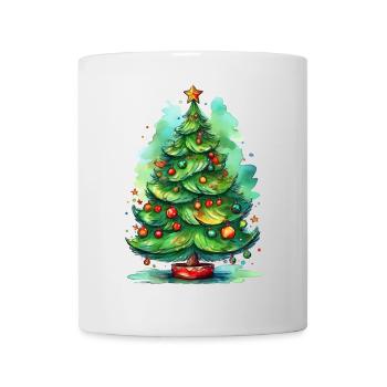 Christmas – Christmas Tree Watercolor Illustration - Mug - white - Front