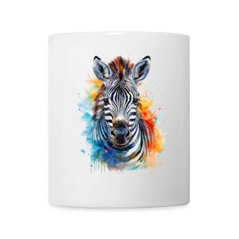 Zebra Aquarell Illustration - Tasse - Weiß - Vorne