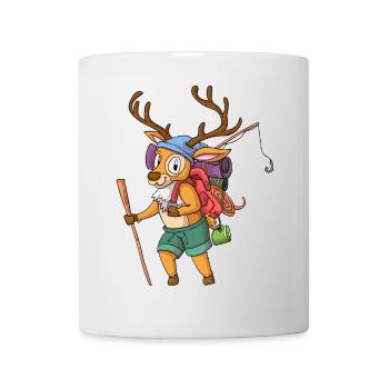 Hirsch Wanderer / Wandernder Hirsch - Tasse - Weiß - Vorne