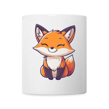 Renard mignon et heureux dans le style dessin animé - Mug blanc - blanc - Devant