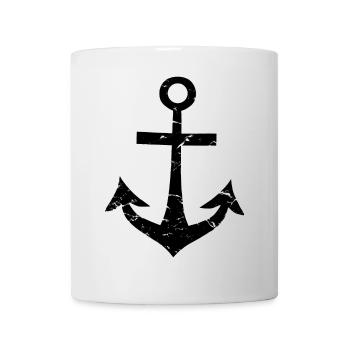 Anchor black Captain used look vintage hope - Mug - white - Front