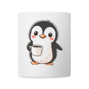 Niedlicher Pinguin mit Kaffeetasse - Entzückendes Design - Tasse - Weiß - Vorne