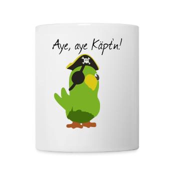 Piraten Papagei - Tasse - Weiß - Vorne