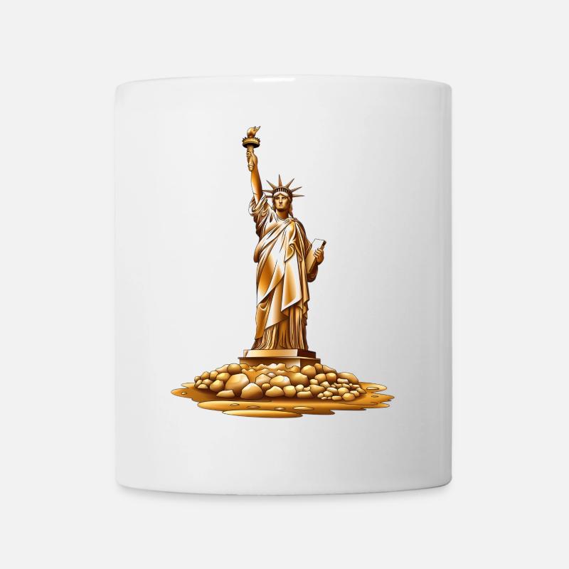 Statue de la torche dorée de la Liberté - Mug blanc - blanc