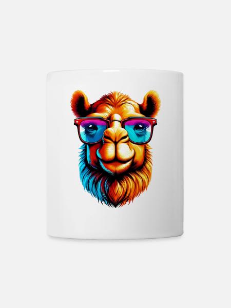Camel mit Sonnenbrille - Tasse - Weiß
