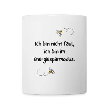 Energiesparmodus Biene Spruch - Tasse - Weiß - Vorne