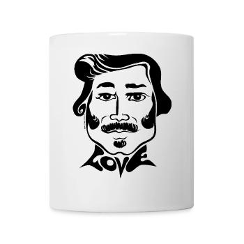 60s Love Sixties Männergesicht Mann 70s retro male - Tasse - Weiß - Vorne