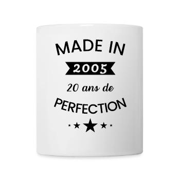 Born in 2005 humor anniversary 20 years - Mug - white - Front