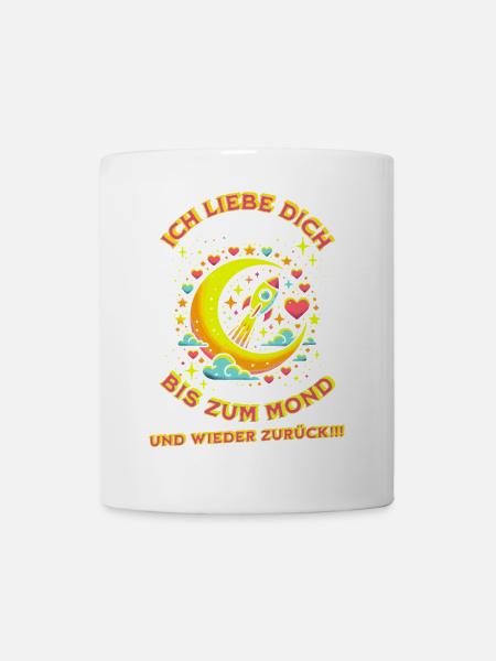 Ich liebe dich bis zum Mond - Tasse - Weiß