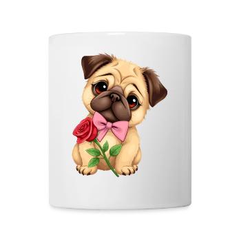 Mops Hund - Tasse - Weiß - Vorne