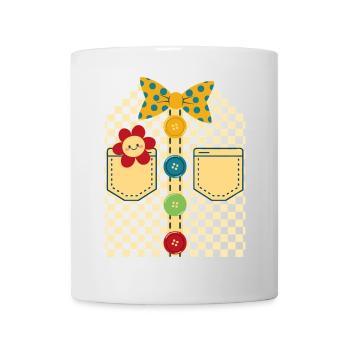 Bunte Clown-Dekoration - Tasse - Weiß - Vorne