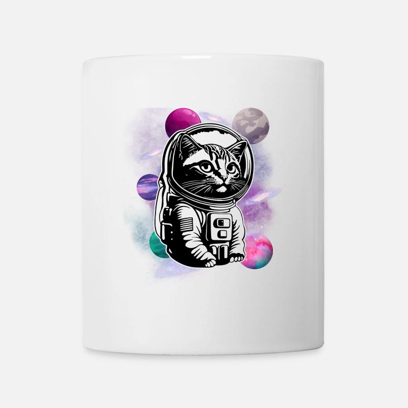 "Astronaut Cat - Kosmischer Entdecker - Tasse - Weiß
