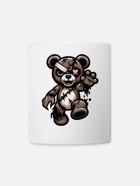 Zerzauster Teddybär mit Narbe - Tasse - Weiß