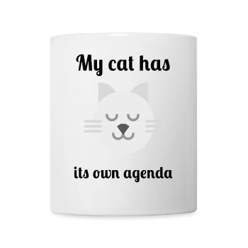 Mon chat a son propre agenda - Mug blanc - blanc - Devant