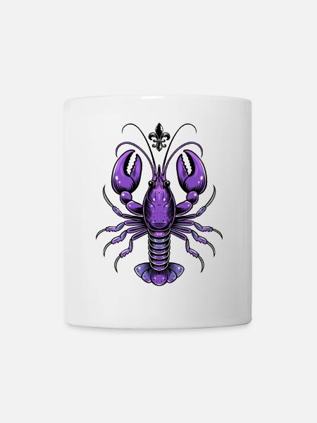 Mardi Gras Languste mit Fleur-de-Lis Design - Tasse - Weiß