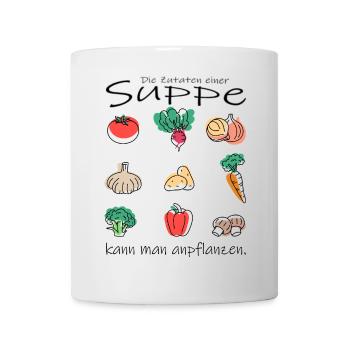 Gemüse Suppe - Tasse - Weiß - Vorne