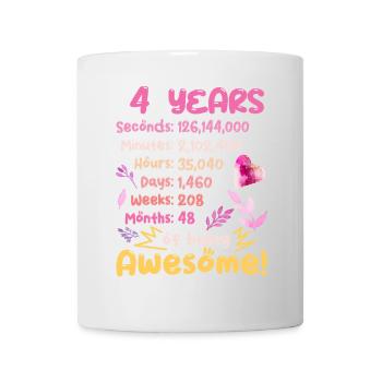 4 Jahre alt! Geburtstagsgeschenk für 4. Geburtstag - Tasse - Weiß - Vorne