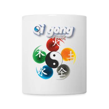 Yin Yang Cinq Éléments Qi Gong Fever Design - Mug blanc - blanc - Devant