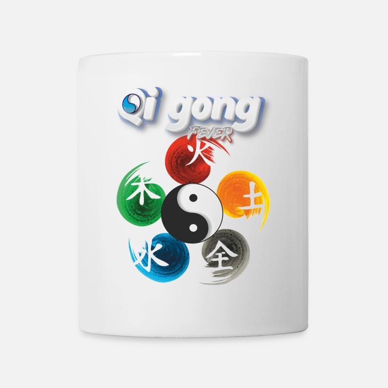 Yin Yang Five Elements Qi Gong Fever Design - Mug - white
