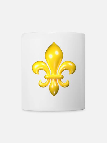Fleur de Lys jaune - Mug blanc - blanc