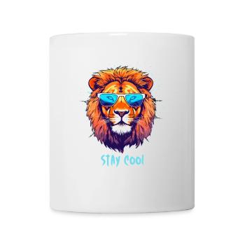 Neon Lion with Sunglasses Stay Cool - Mug - white - Front