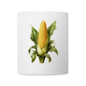 Illustration de maïs sur épi de maïs - Mug blanc - blanc - Devant
