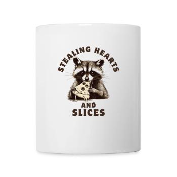 Raton laveur mangeant de la pizza - Mug blanc - blanc - Devant