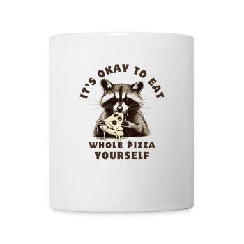Waschbär isst Pizza - Tasse - Weiß - Vorne