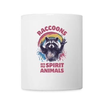 Raccoon Splashes of Color Rainbow - Mug - white - Front