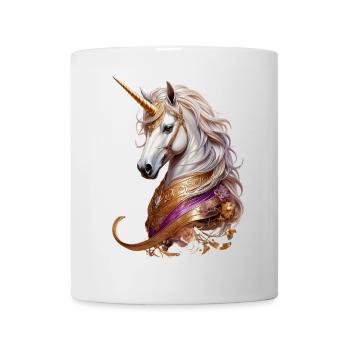 Majestueux écusson licorne – Élégance et fantaisie - Mug blanc - blanc - Devant