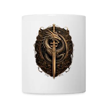 Drachenritter Schwert-Siegel - Tasse - Weiß - Vorne