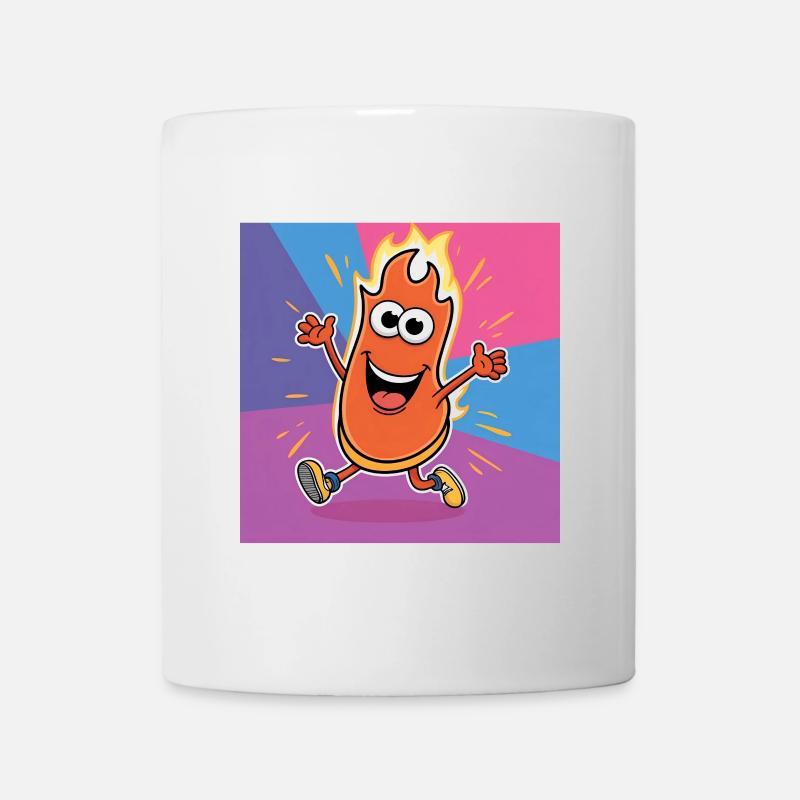 Flame Buddy Run Bright Cartoon - Mug - white