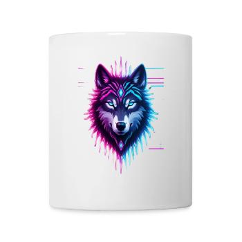 Couronne de Cristal de Loup Néon - Mug blanc - blanc - Devant