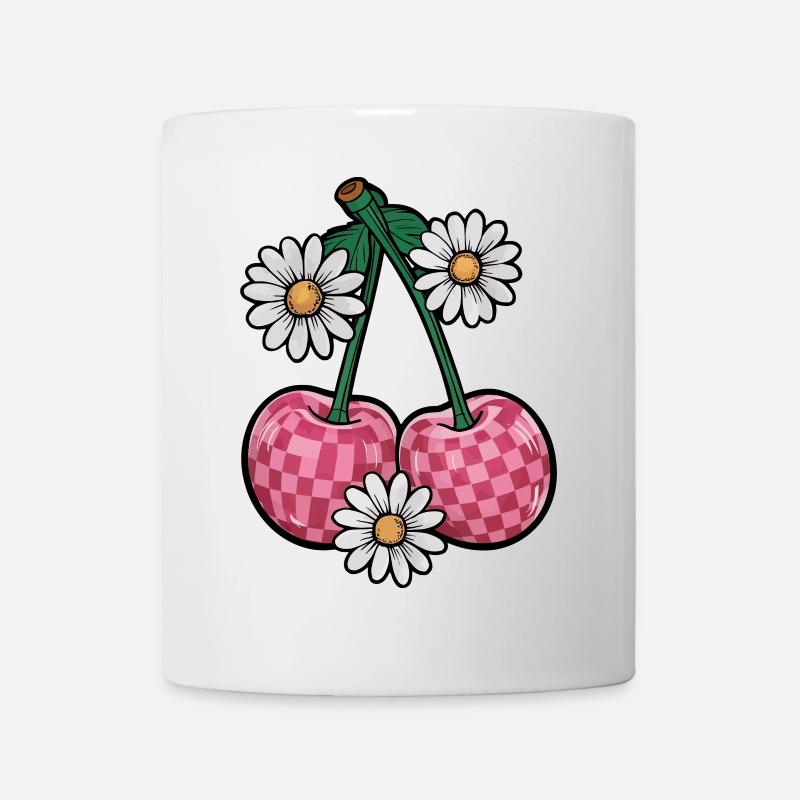 Charming Cherry and Daisy - Mug - white