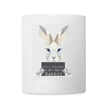 Rabbit Mugshot – Bunny Humor in Geometry - Mug - white - Front